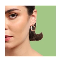 Sohi Women's Green Heart Hoop Earrings