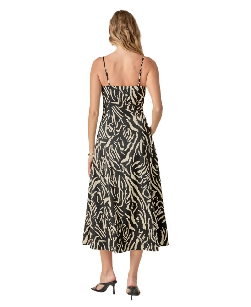 endless rose Women's Animal Print Midi Dress