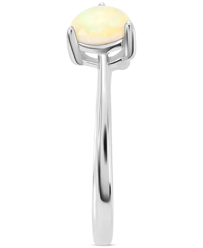 Simulated Opal (3/4 ct. t.w.) & Cubic Zirconia Cuff Ring in Sterling Silver, Exclusively at Macy's