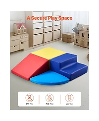 Slickblue Toddler 4 Piece Foam Climbing Blocks Set Preschoolers Indoor Play