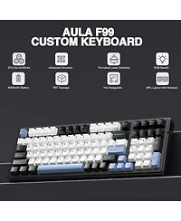 risokeys Wireless Mechanical Keyboard,Tri-Mode BT5.0/2.4GHz/Usb-c Hot Swappable Custom Keyboard,Gasket Structure,Rgb Backlit Gaming Keyboards for Pc/T