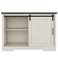 Casainc Storage Cabinet with Silent Sliding Doors and Three Drawers