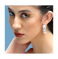 Sohi Women's White Hoop Earrings