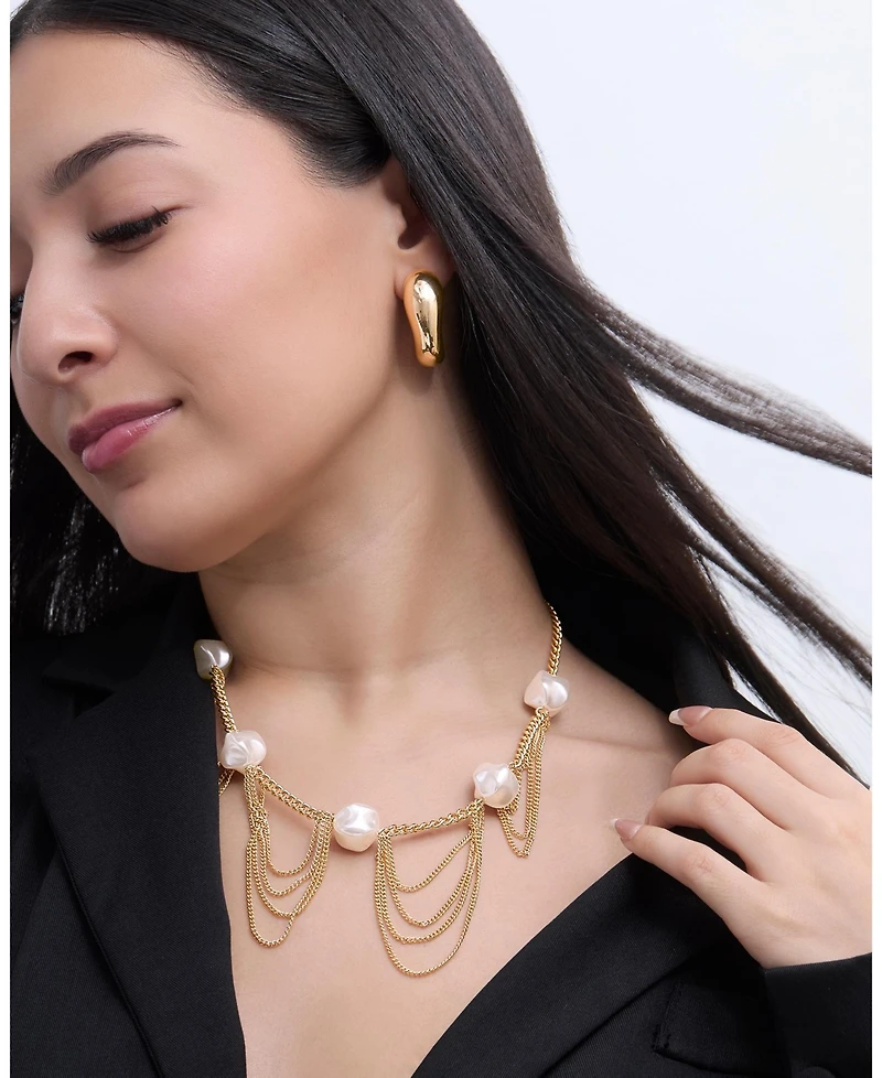 Bcbg Sculpted Gold-Tone Hoop Earrings