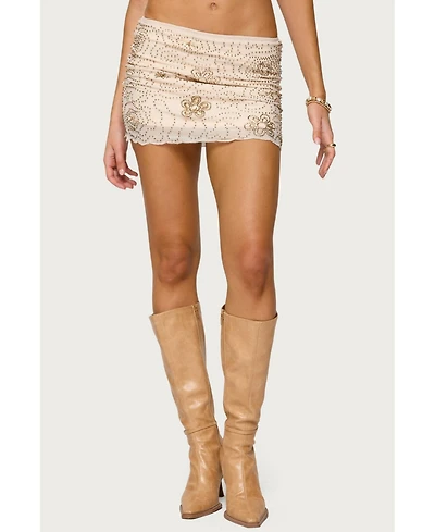 Edikted Womens Astrid Beaded Mini Skirt