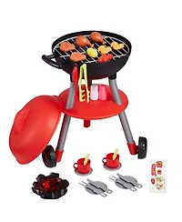 Slickblue 28 Piece Kids Bbq Grill Playset with Pretend Cooking Sound and Light Features