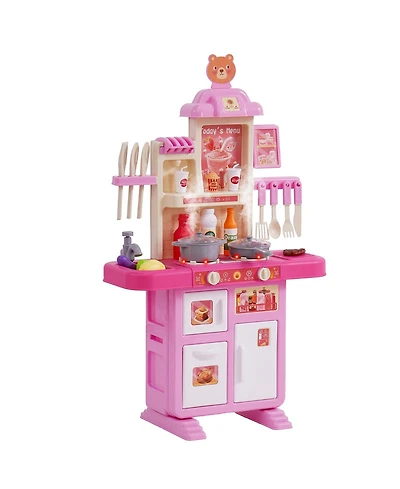 Slickblue Kids Kitchen Playset with 48 Piece Pretend Cooking Accessories for Imaginative Play