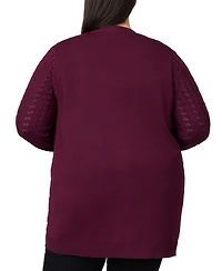 Melissa Paige Plus Pointelle Cardigan Sweater