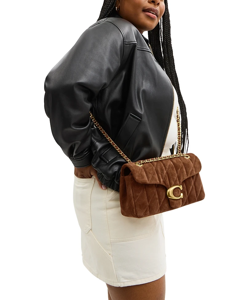 Coach Suede Tabby Shoulder Bag 26 With Quilting