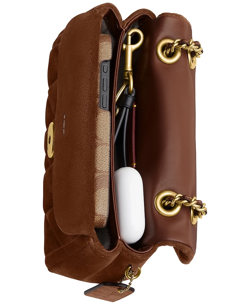 Coach Quilted Tabby Small Suede Shoulder Bag 20