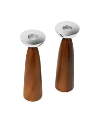 Nambe Unity Sabbath Candlesticks, Set of 2