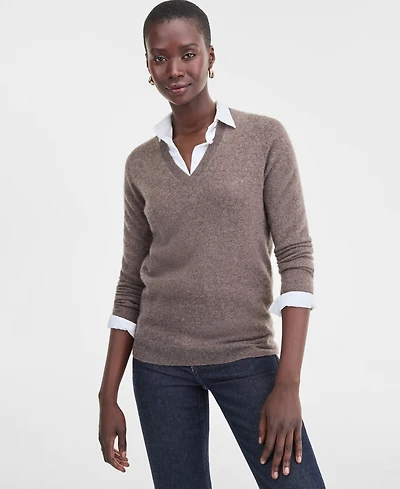 Charter Club 100% Cashmere Women's V-Neck Long-Sleeve Sweater, Macy's Exclusive