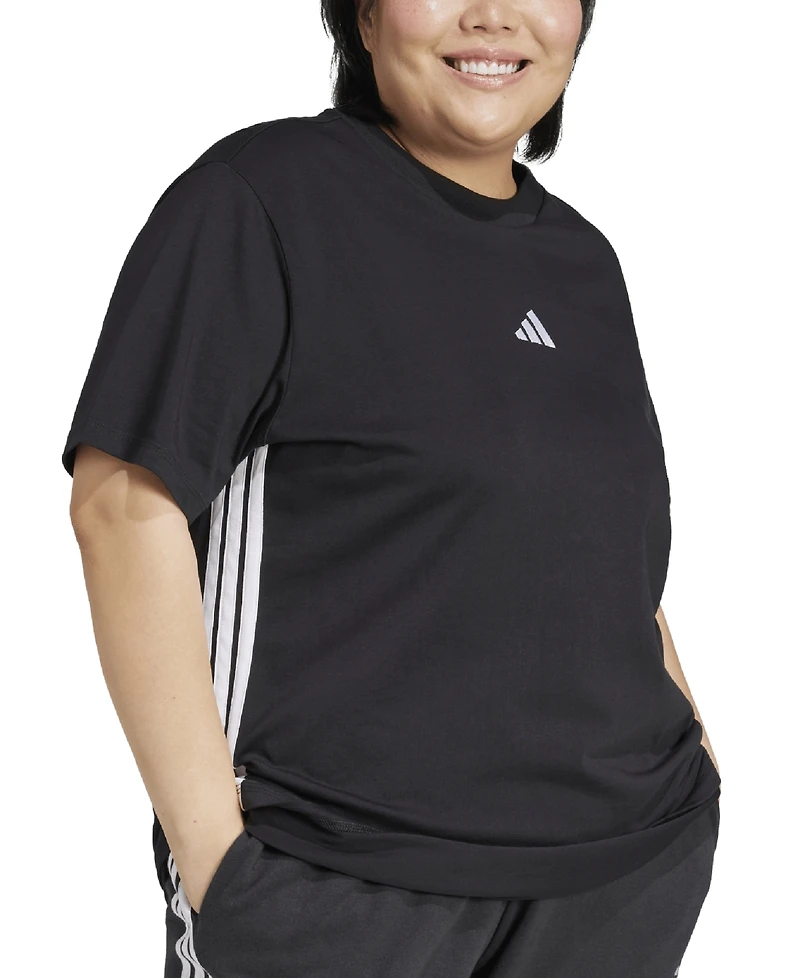 adidas Plus Essentials Cotton Crewneck Short-Sleeve Logo T-Shirt
