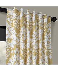 Half Price Drapes Lacuna Sun Floral Printed Cotton Room Darkening Curtain