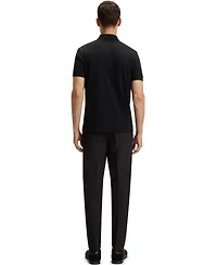 Boss by Hugo Men's Jacquard Body-Mapping Cotton Polo Shirt