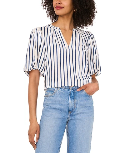Vince Camuto Women's Puff-Sleeve V-Neck Top