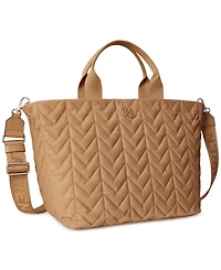 Lauren Ralph Lauren Quilted Extra Large Stevie Zip Tote Bag