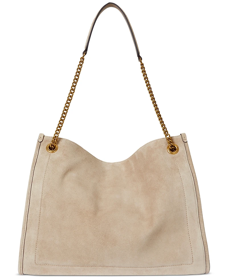 Lauren Ralph Bradley Large Suede Shopper Tote Bag