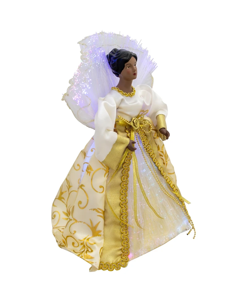 Northlight 12" Lighted Fiber Optic African American Angel Christmas Tree Topper