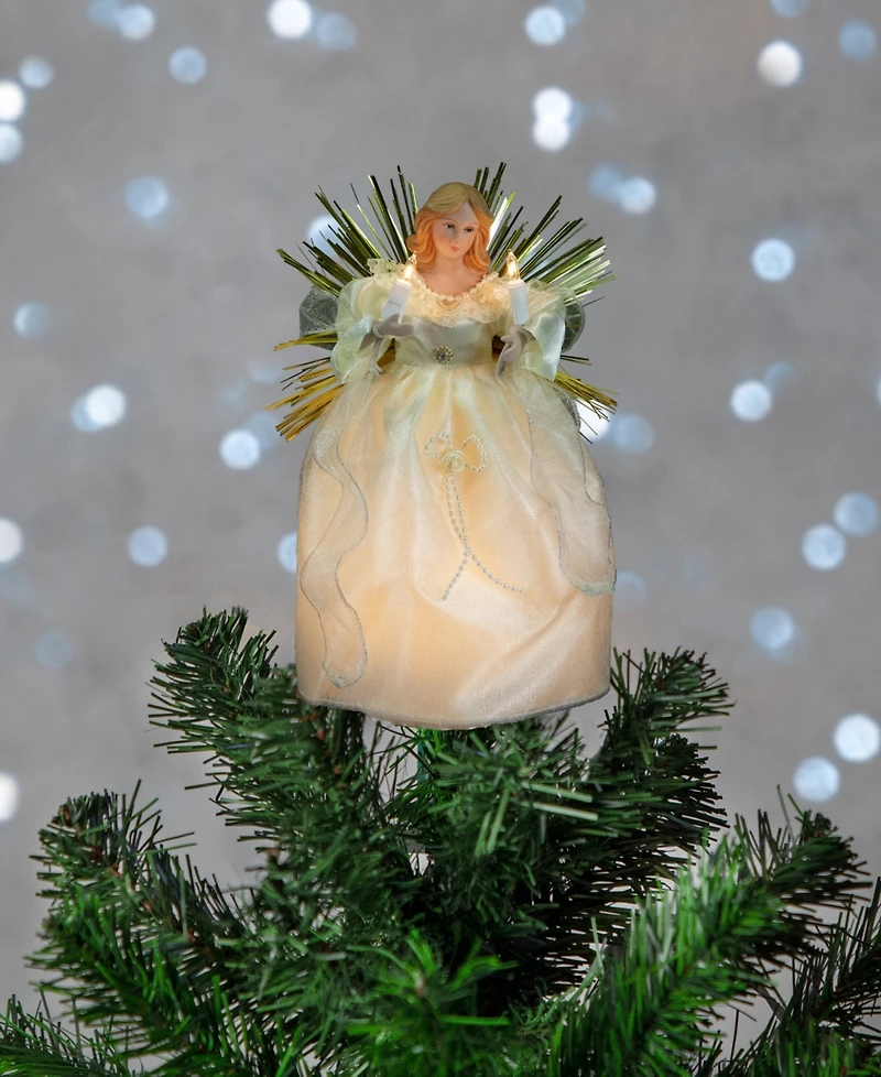 Northlight 10.5" Angel with Candle Lighted Christmas Tree Topper