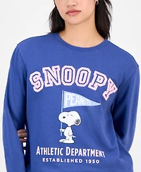 Love Tribe Juniors' Sporty Snoopy Crewneck Sweatshirt