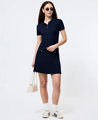 French Connection Women's Ribbed Knit Polo Shirt
