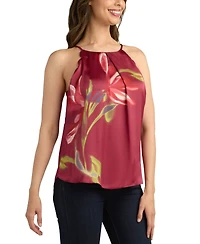 Bcx Juniors' Printed Satin Scallop-Edge Halter Top