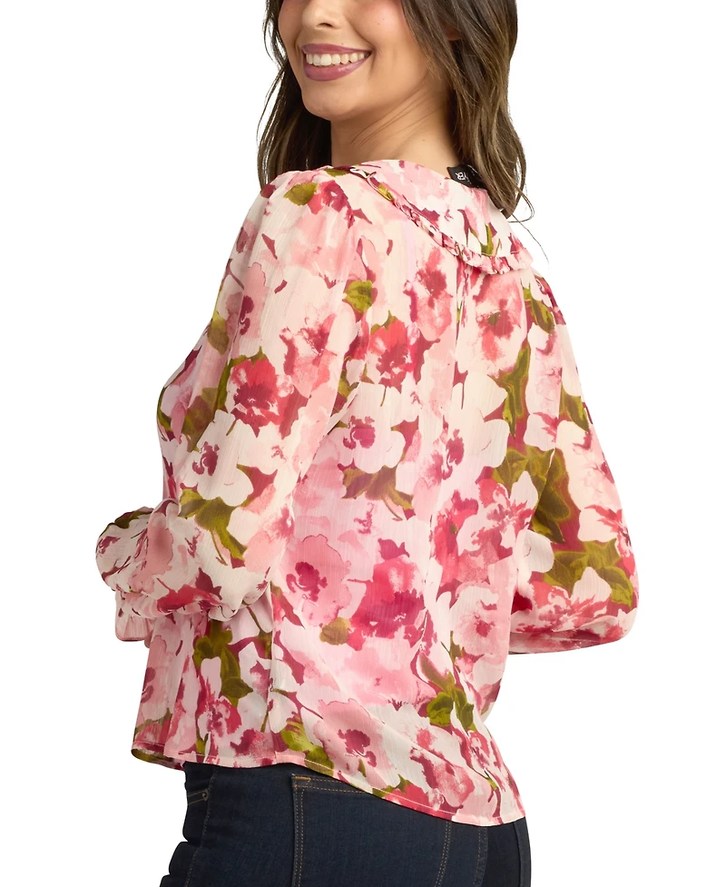 Bcx Juniors' Printed Button-Front Blouse