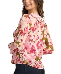 Bcx Juniors' Printed Button-Front Blouse