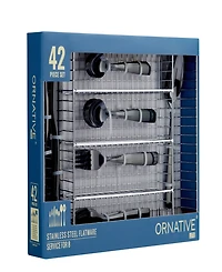 Ornative Kaede 42-Pc. Flatware Set with Wire Caddy, Service for 8