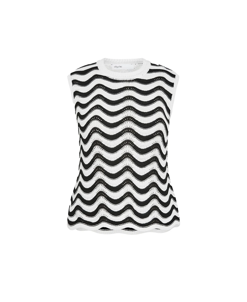 City Chic Women's Cornelia Wave Top