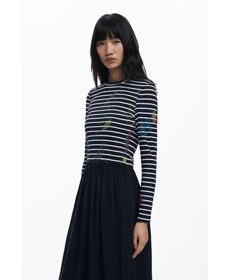 Desigual Women's Striped combined dress