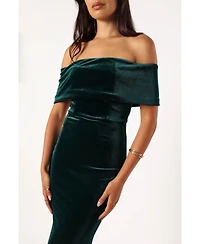 Women's Adair Off Shoulder Maxi Dress - Emerald Green