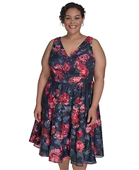 Eliza J Plus Sleeveless Embroidered Fit & Flare Dress