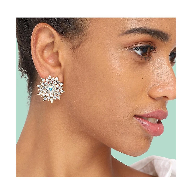 Sohi Women's Gold Snowflake Stud Earrings