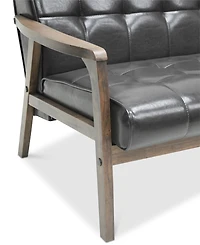 Caden Mid-Century Faux Leather Loveseat