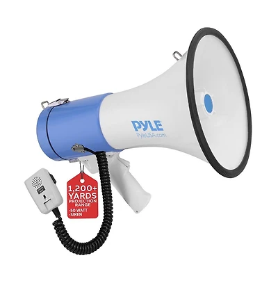 Pyle PMP50 50-Watt Megaphone Pa Speaker with Siren Alarm and Adjustable Volume Control.