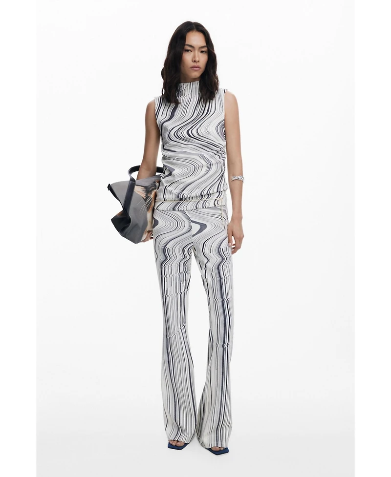 Desigual Women's Elastic pants with distorted stripes