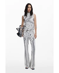 Desigual Women's Elastic pants with distorted stripes