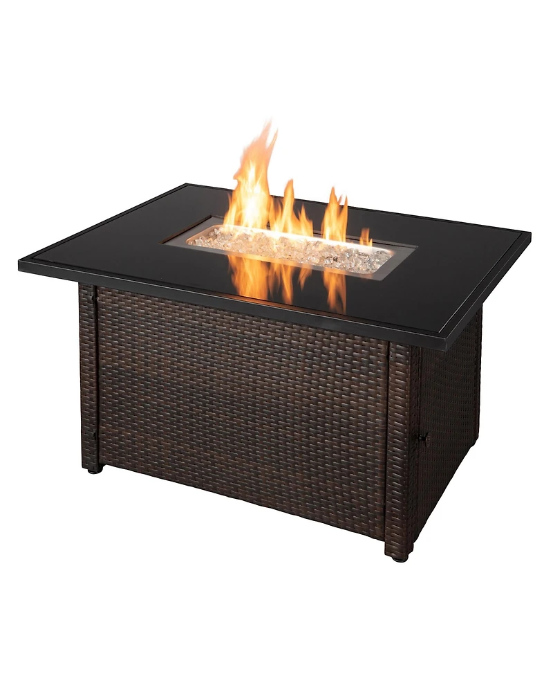 Endless Summer 40,000 Btu Rectangular Lp Gas Outdoor Fire Pit Table, Brown/Black