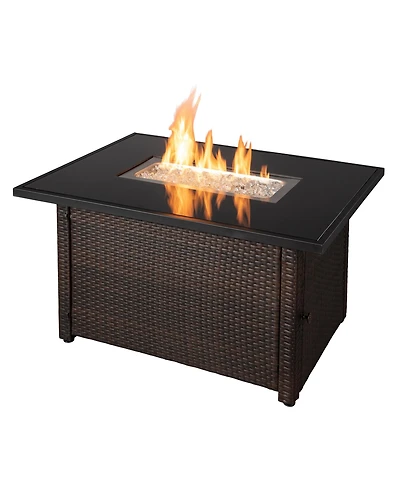 Endless Summer 40,000 Btu Rectangular Lp Gas Outdoor Fire Pit Table, Brown/Black