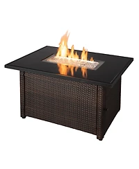 Endless Summer 40,000 Btu Rectangular Lp Gas Outdoor Fire Pit Table, Brown/Black