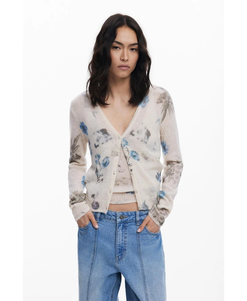 Desigual Women's Straight jeans with inverted effect