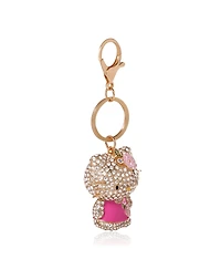 Sally Rose Hello Kitty Pink Keychain Official License, Multicolored Pave Crystal Sanrio Keychain with Lobster Clip