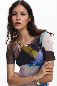 Desigual Women's Watercolor floral fitted dress