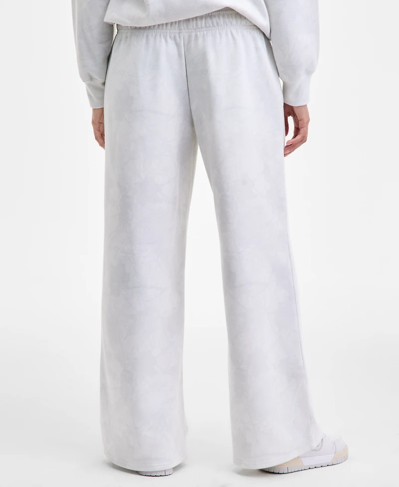 Madden Girl Juniors' Camo Print Wide-Leg Fleece Sweatpants