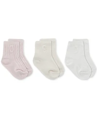 Polo Ralph Lauren Baby Girls Texture Crew Socks, 3 Pack