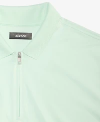 Alfani Men's Ottoman Short Sleeve Textured Quarter-Zip Polo Shirt