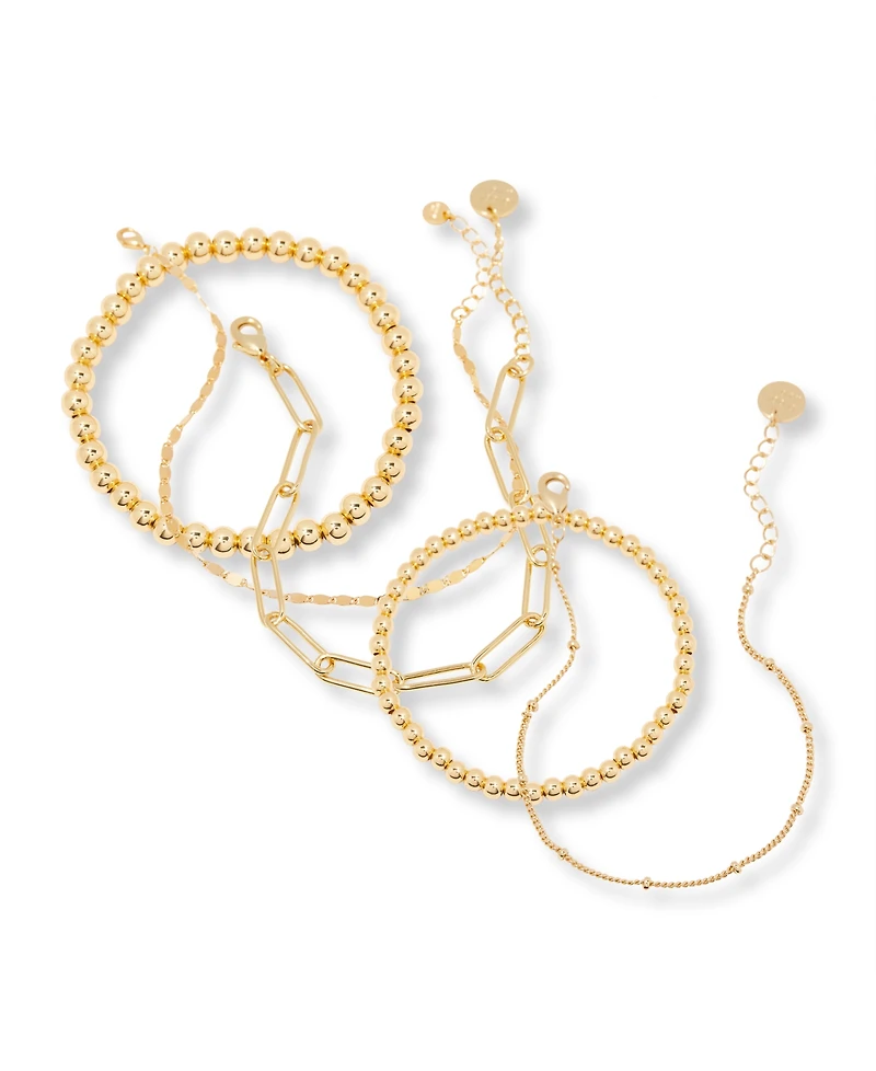 brook & york Gold Plated Makenna Chain Bracelet Set