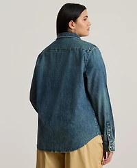 Lauren Ralph Plus Twill Denim Shirt